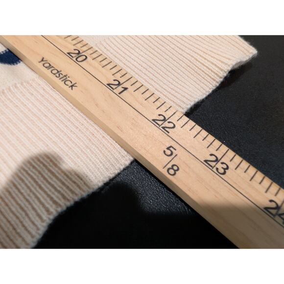 NEW Truth by Republic Sweater Ivory Blue Stripes Women's Size Medium Preppy NWT - Picture 14 of 16